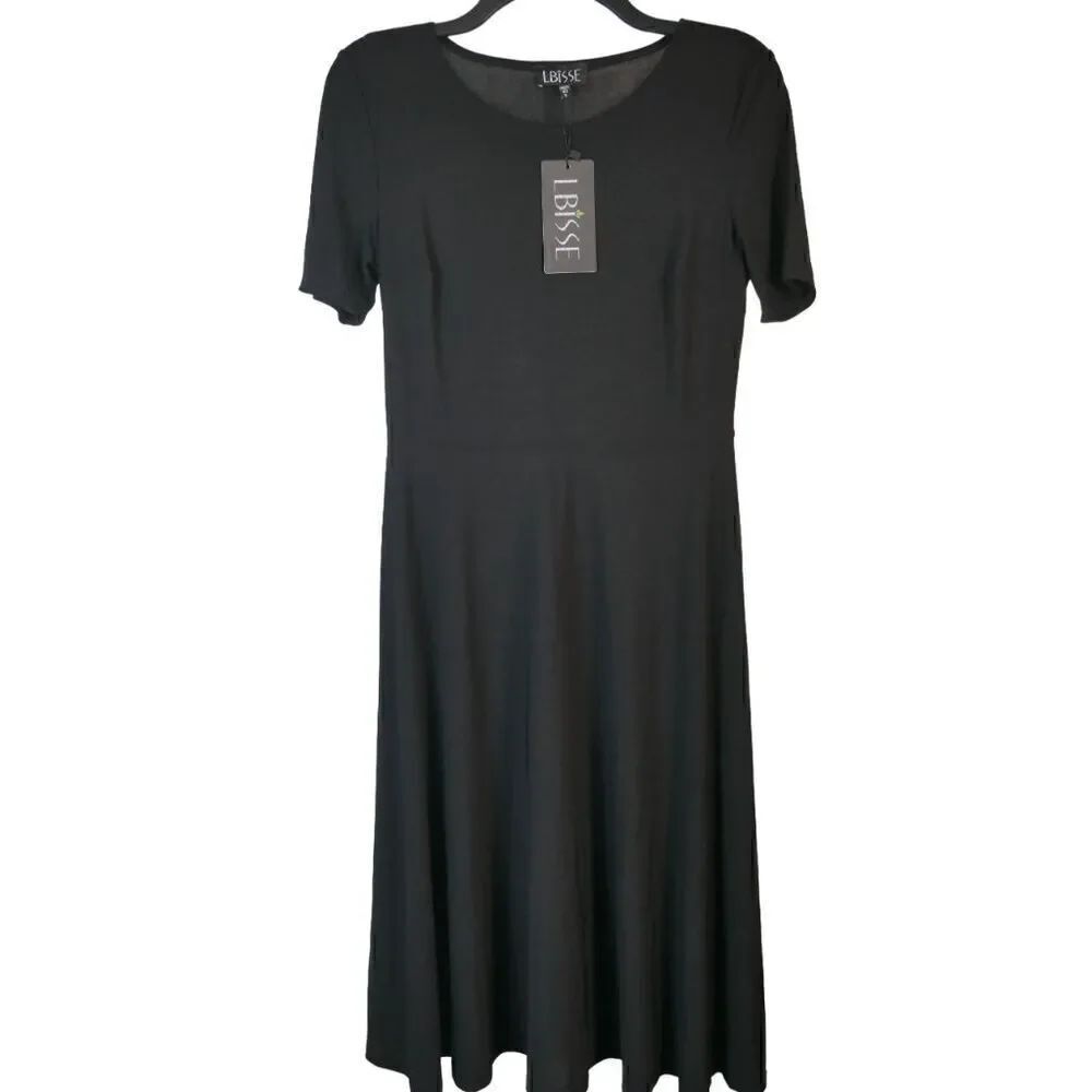 Women's Black Short Sleeve Dress S